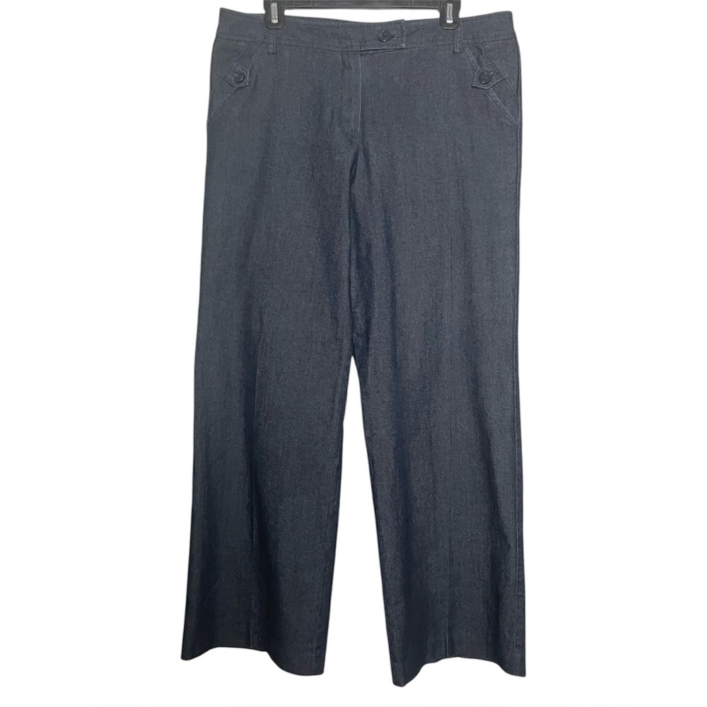 Sandro Paris Wide Leg Women’s Size 12 Dark Wash Blue Denim Casual Trouser Pants